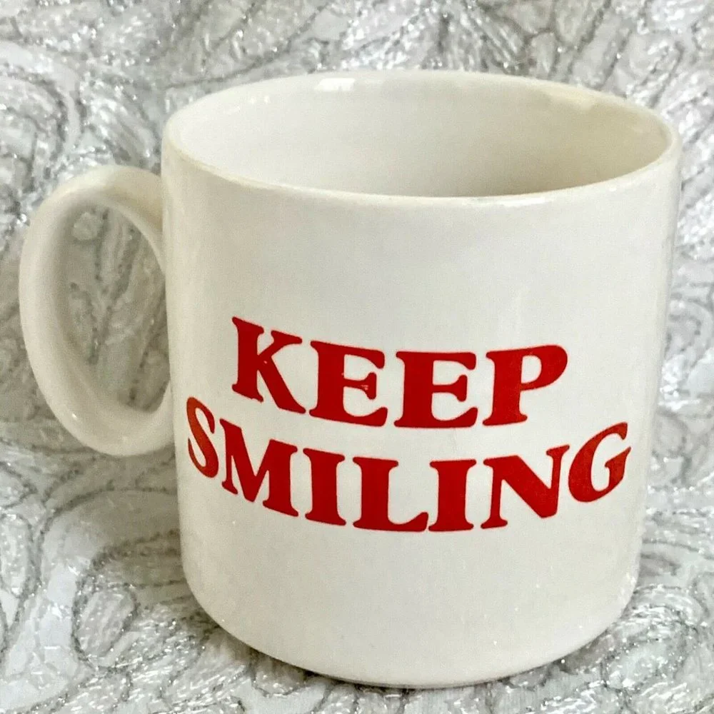 Vintage Coffee Mug Cheshire Cat Keep Smiling